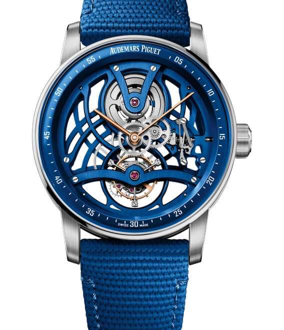 Tourbillon Openworked Blue Ceramic